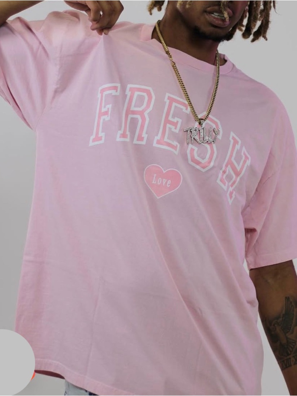 THE FRESH LOVE FFF Unisex Gender Neutral Fresh Love Graphic Tee Shirt Top M Pink